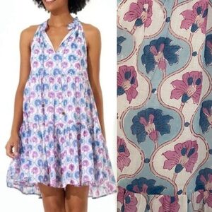 NWT Tuckernuck Oliphant Sleeveless Tiered Mini Dress Size Large Iris Floral. 22